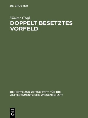 cover image of Doppelt besetztes Vorfeld